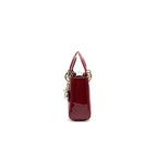 DIOR MINI LADY DIOR PATENT LEATHER IN RED