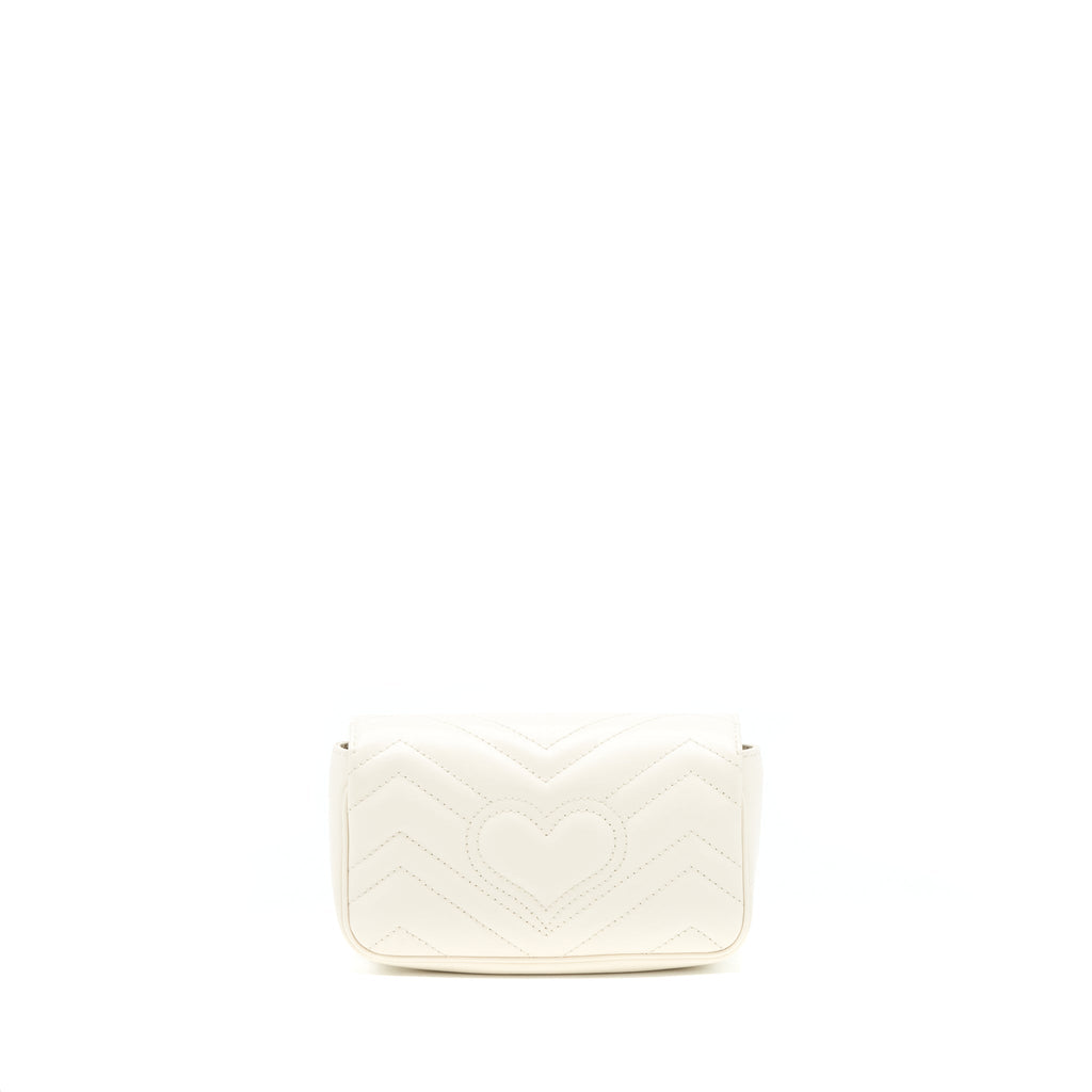 Gucci GG marmont super mini Bag White GHW
