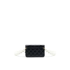 Chanel Giant Pearl Clutch With Chain Calfskin Black LGHW