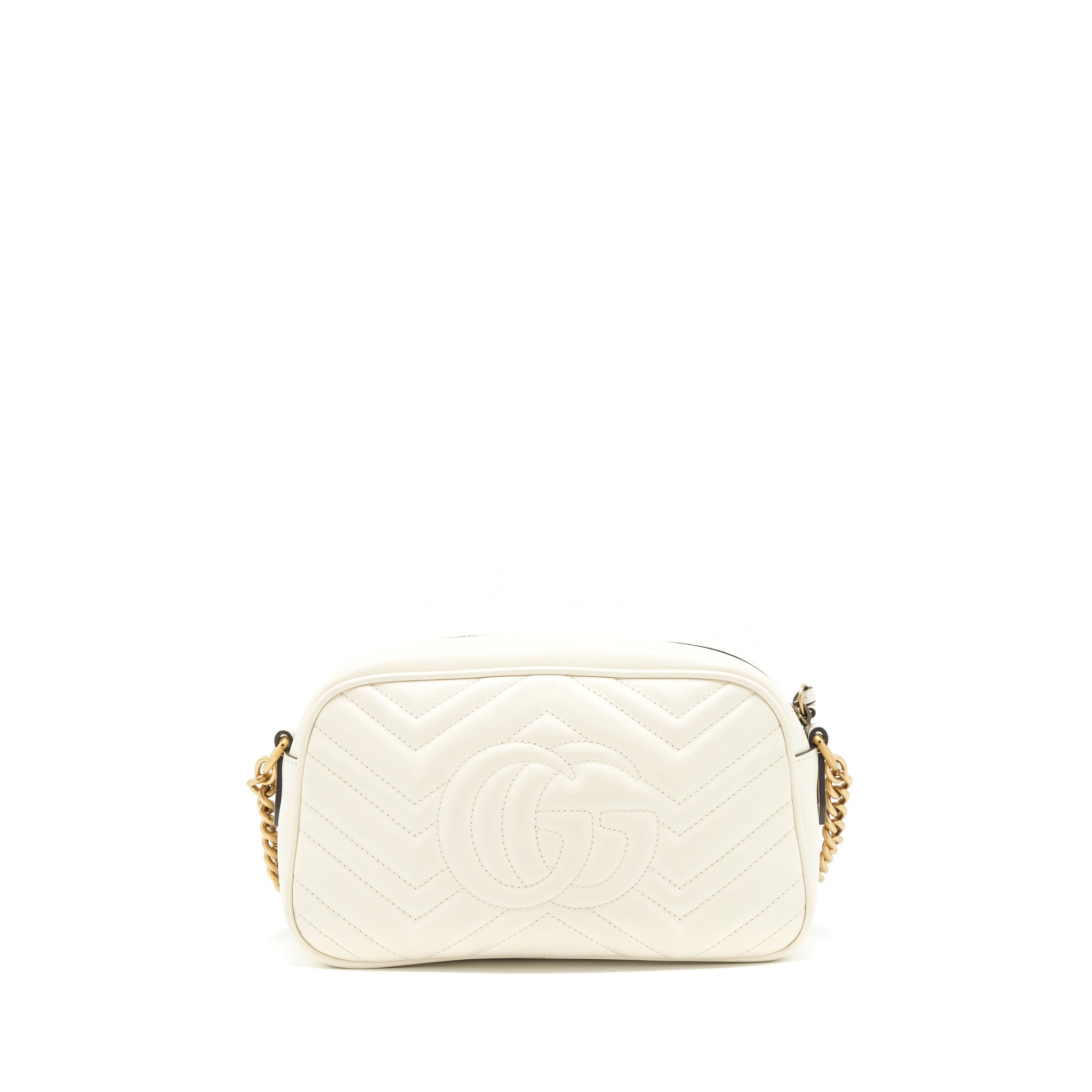 Gucci Marmont Camera Bag White GHW