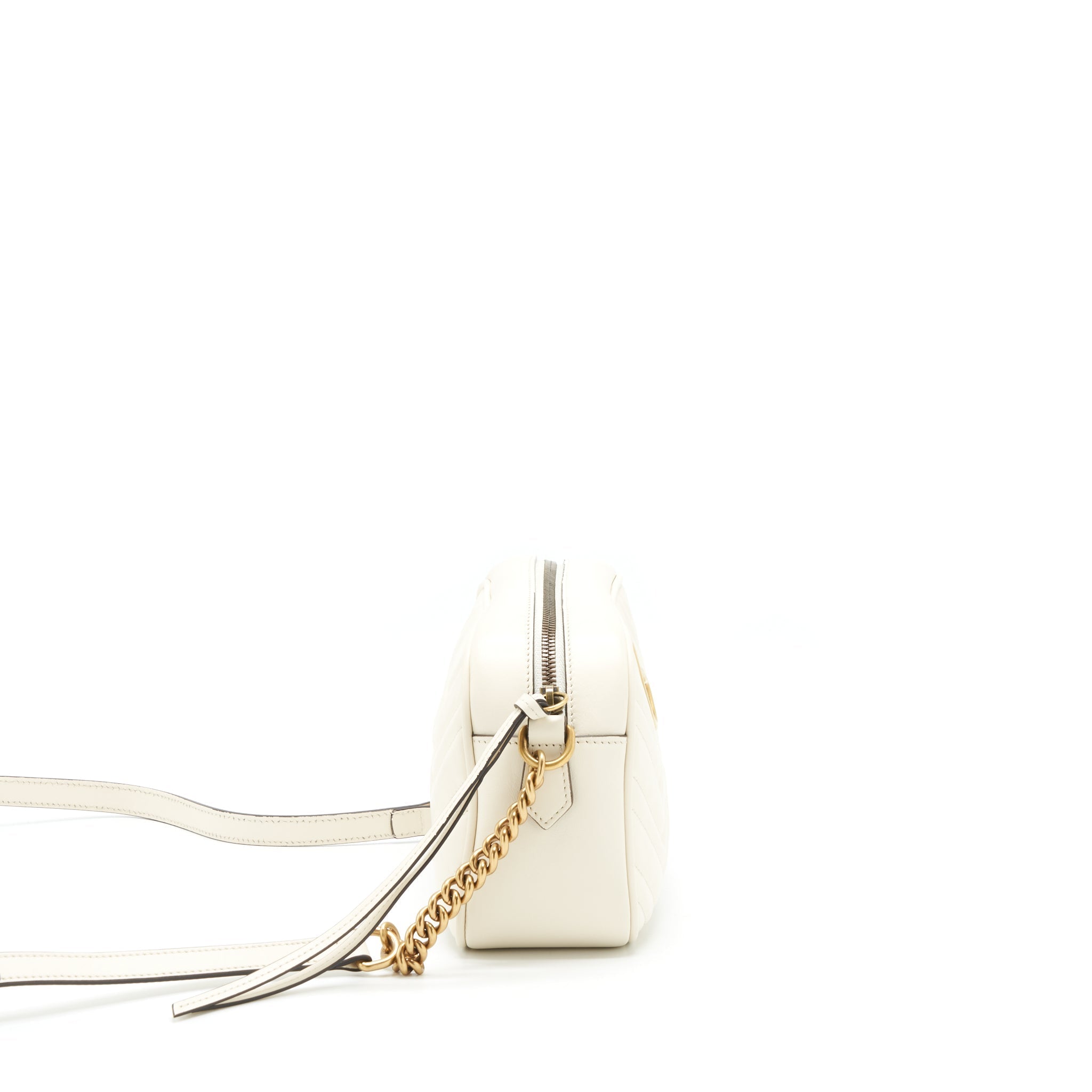 Gucci Marmont Camera Bag White GHW