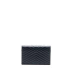 Saint Laurent/YSL Cassandra Matelasse Envelope Chain Wallet Grained Calfskin Black GHW