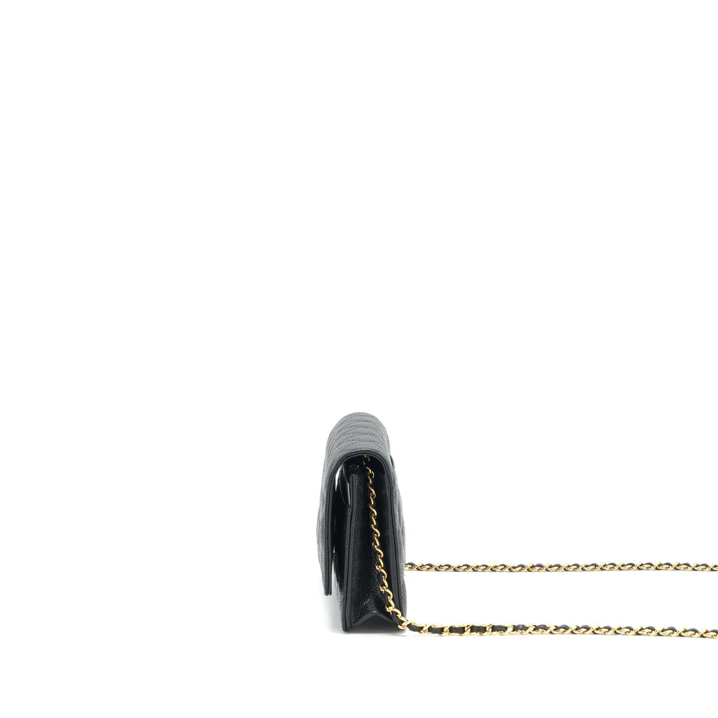 Chanel Classic Wallet on chain Caviar black GHW