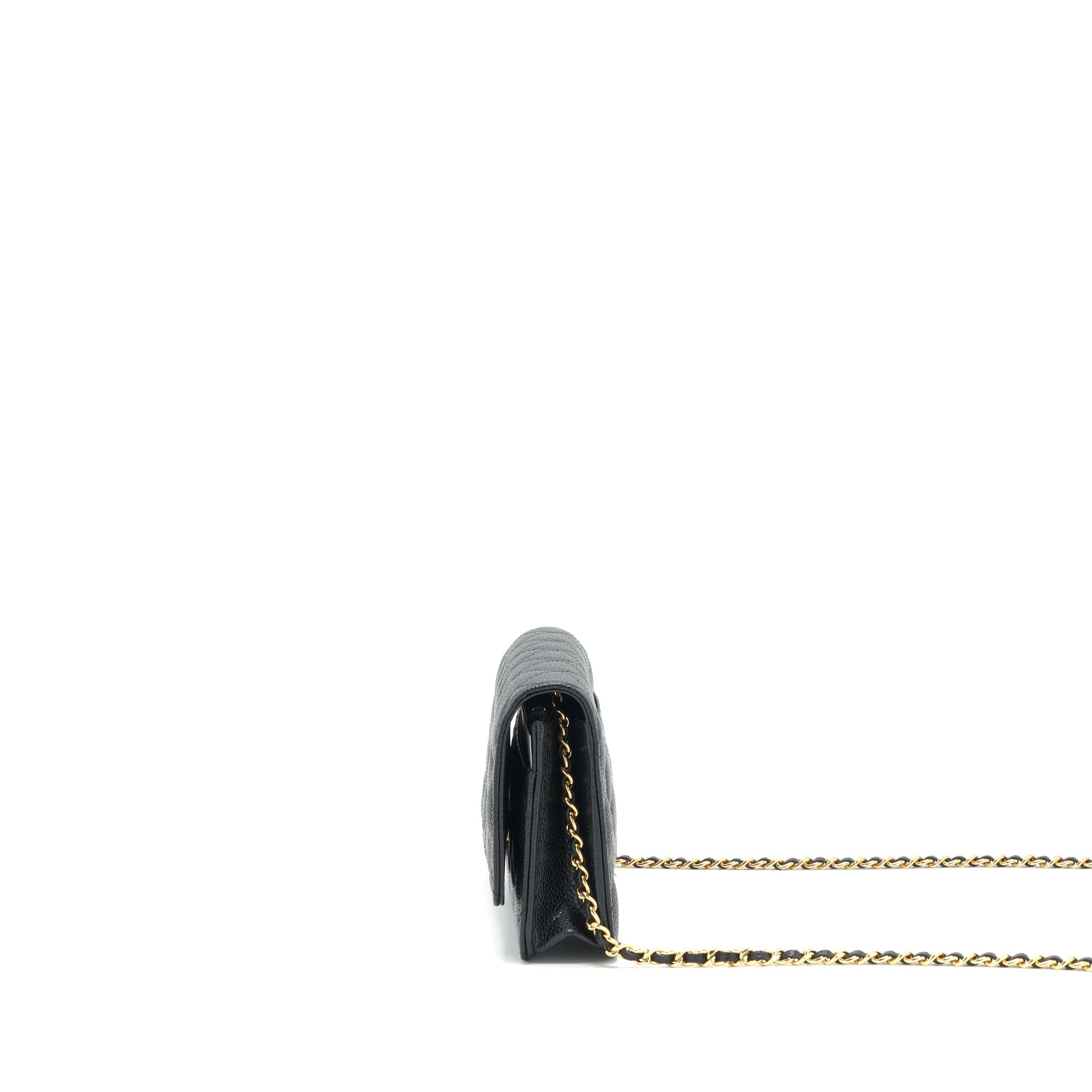 Chanel Classic Wallet on chain Caviar black GHW