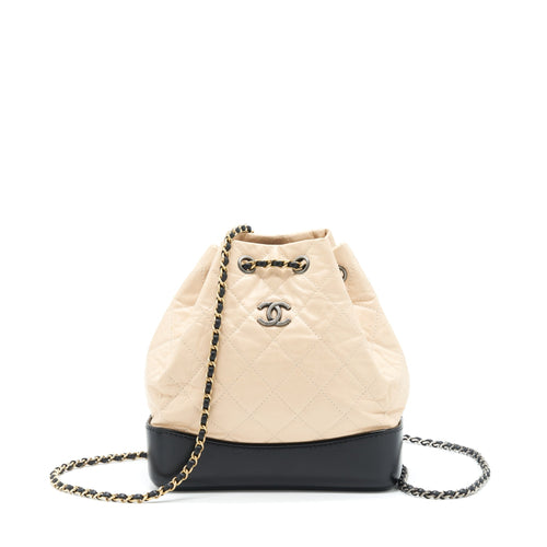 Chanel Small Gabrielle Backpack Beige/Black Multi Colour Hardware