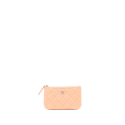Chanel Mini Ocase Zip Pouch Coral Caviar