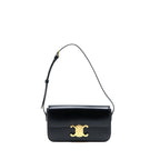 Celine Triomphe Shoulder Bag Calfskin Black