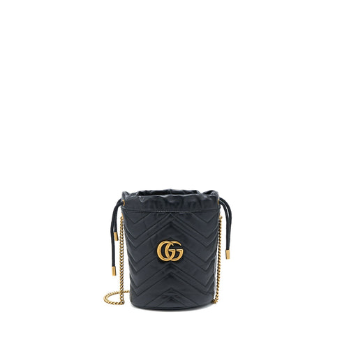 Gucci GG Marmont Mini Bucket Black GHW