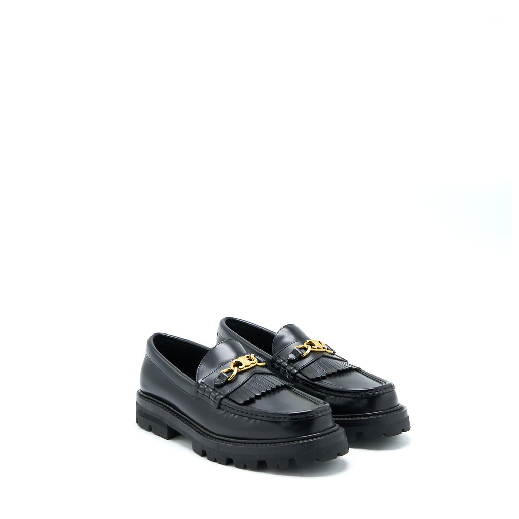 Celine Size 38 Triomphe Chunky Loafer Calfskin Black