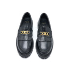 Celine Size 38 Triomphe Chunky Loafer Calfskin Black