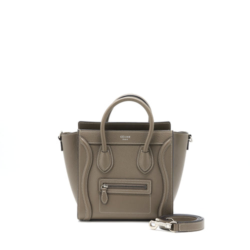 Celine Nano Luggage Bag Calfskin Grey