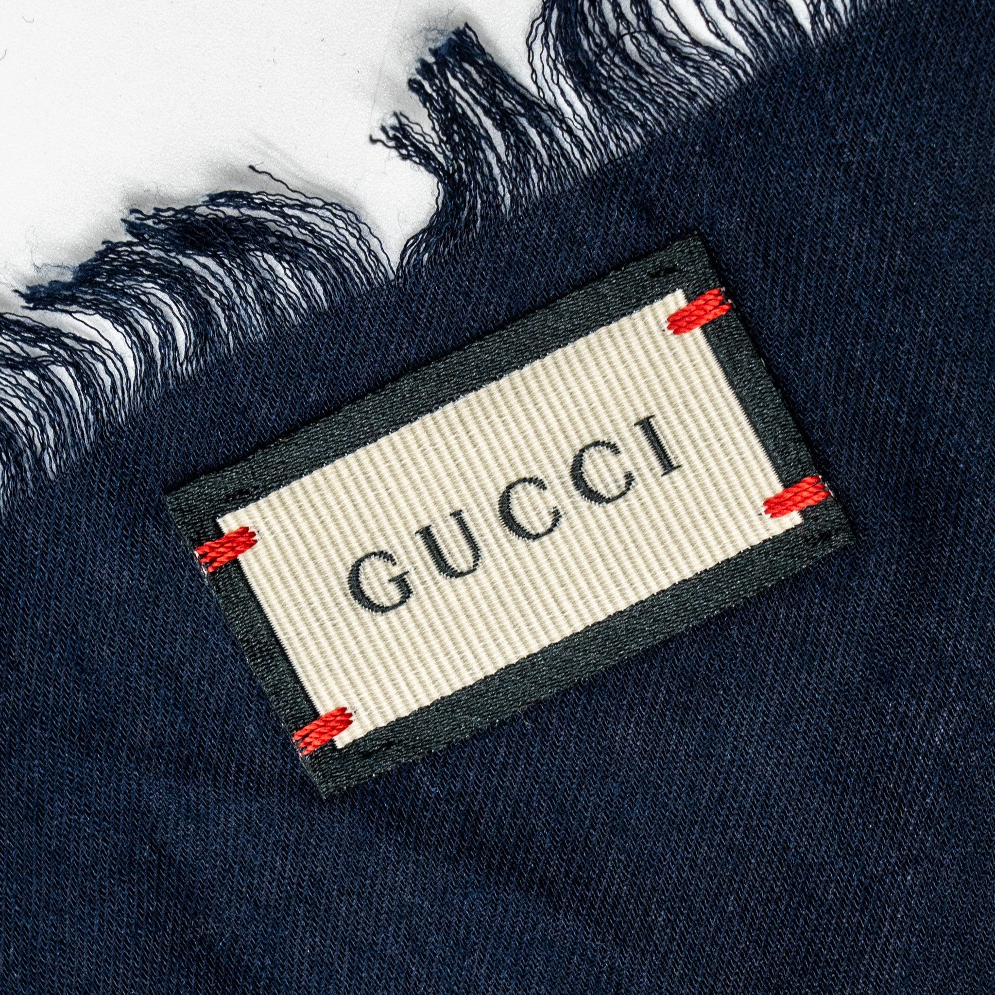 Gucci Silk Wool Scarf GG Supreme/Heart Printed Multicolour