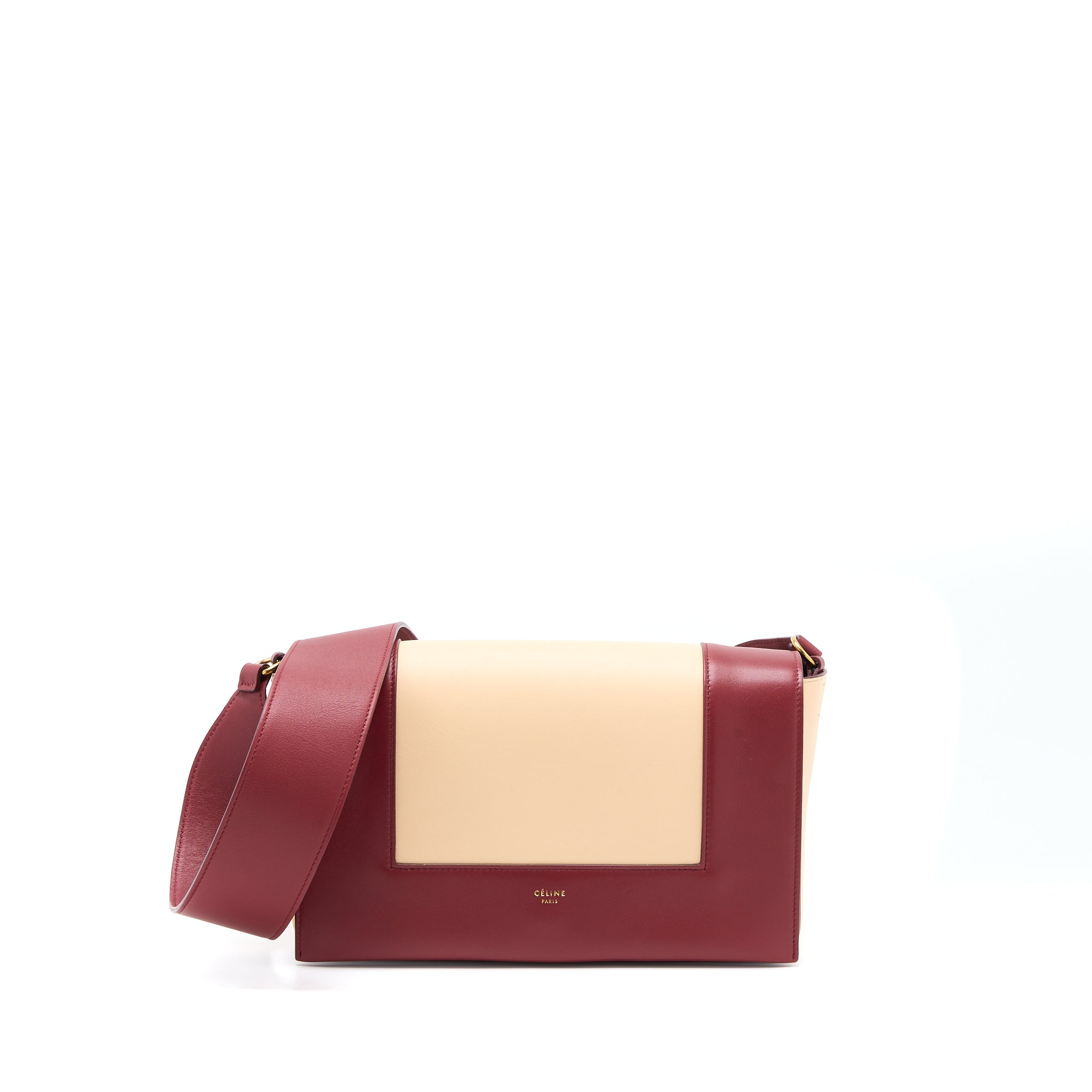 Celine Frame Bag Calfskin Ruby/Nude