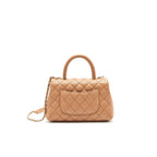 Chanel Mini Coco Handle Flap Bag 21p Caramel LGHW