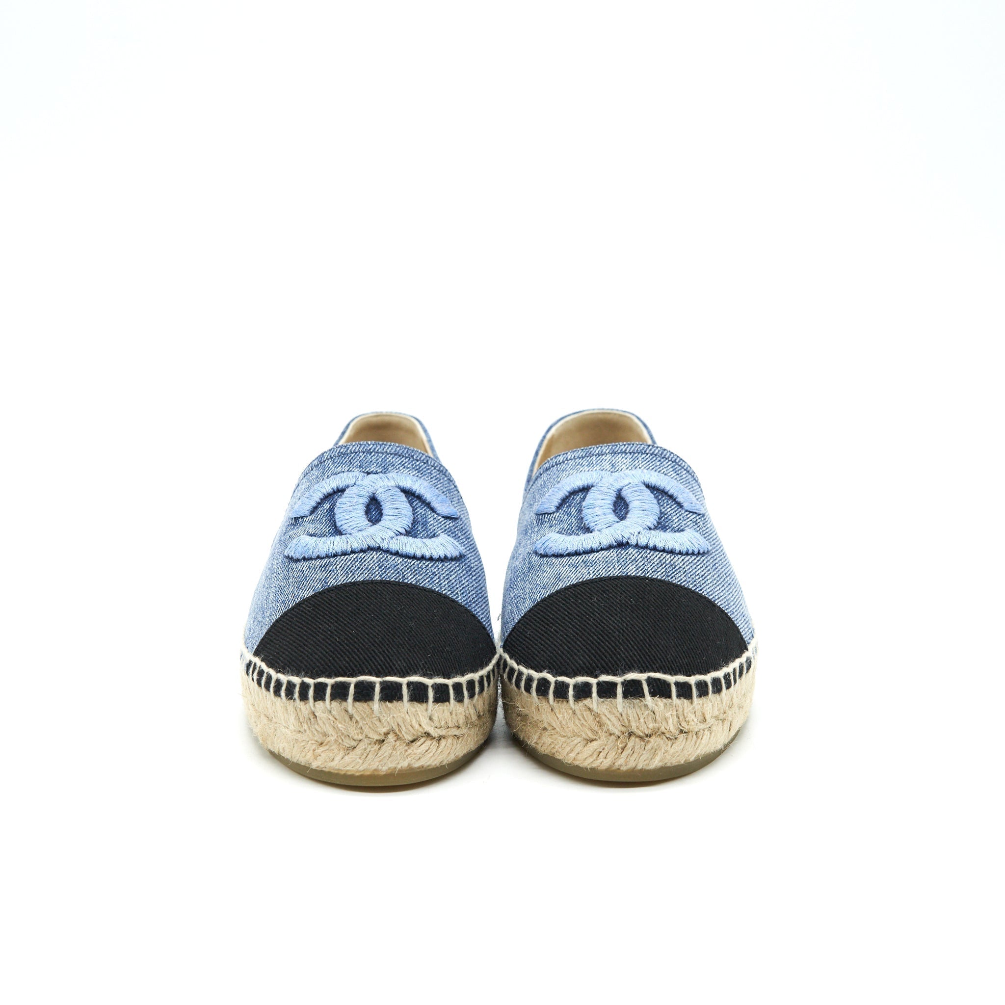 Chanel Espadrilles 38 in Denim and Black