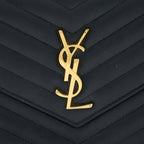Saint Laurent/YSL Cassandra Matelasse Envelope Chain Wallet Grained Calfskin Black GHW