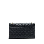 Chanel Large Single Flap Bag Calfskin  Black GHW