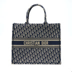 Dior Large Book Tote Blue Oblique Jacquard