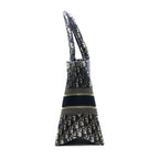 Dior Small Booktote Bag Blue Oblique Embroidery