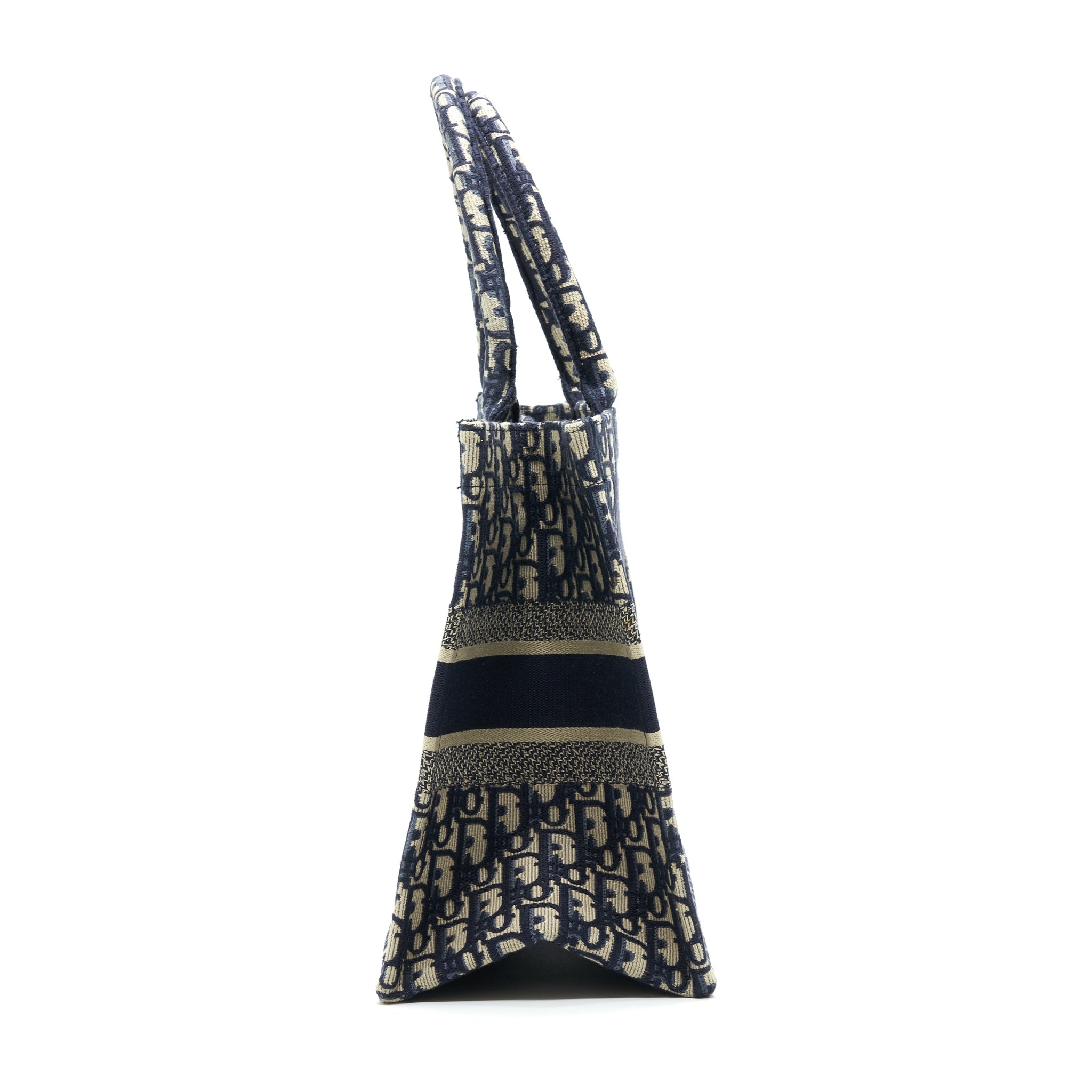 Dior Small Booktote Bag Blue Oblique Embroidery