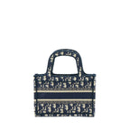 Dior Mini Book Tote Blue Oblique Embriodery