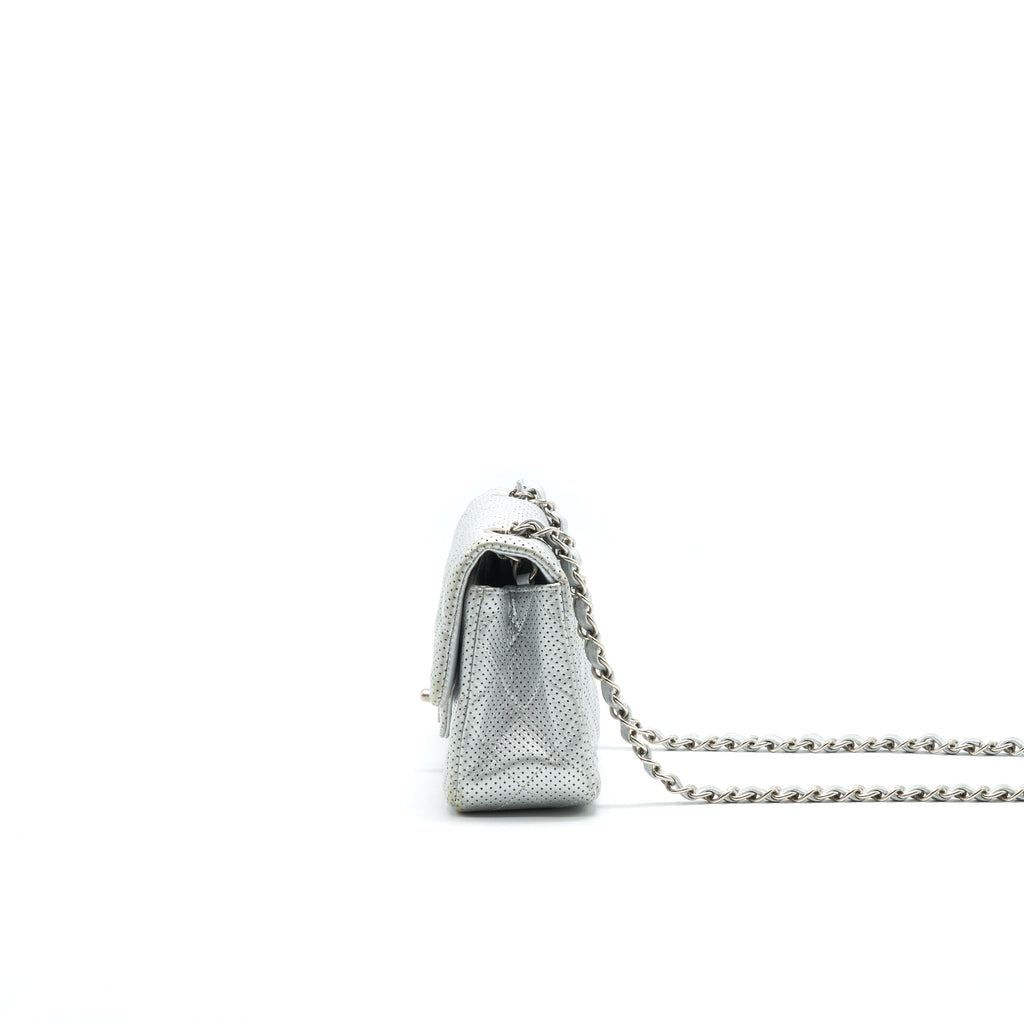 CHANEL RECTANGULAR MINI FLAP BAG SILVER