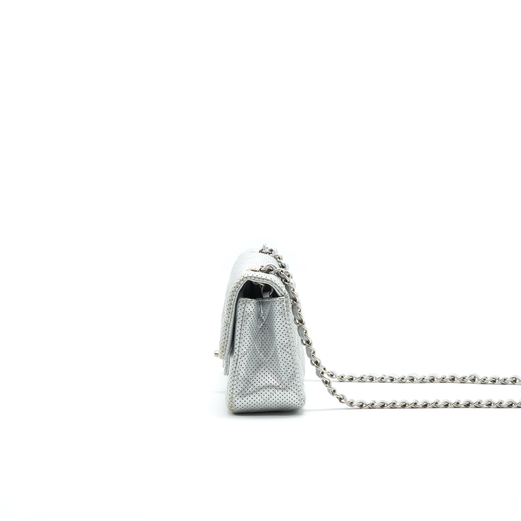 CHANEL RECTANGULAR MINI FLAP BAG SILVER