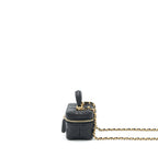 Chanel top handle mini vanity with chain grained calfskin black with GHW