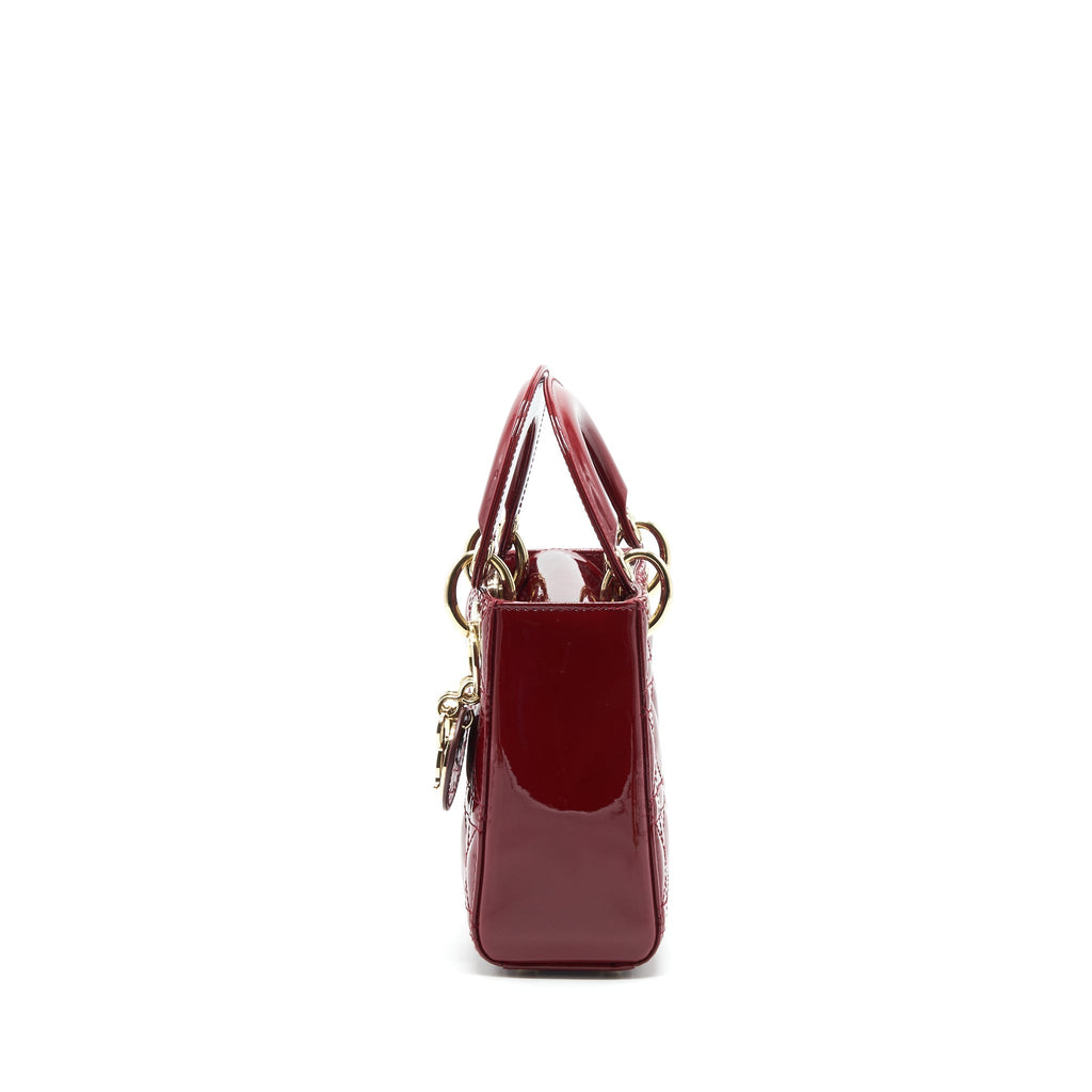 Dior lady Dior mini patent red LGHW