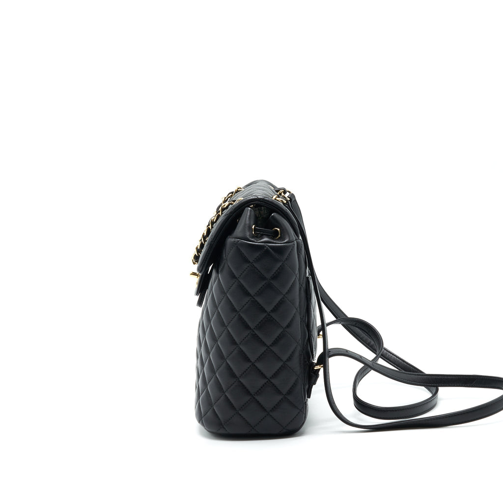 CHANEL QUILTED LAMBSKIN URBAN SPIRIT BACKPACK BLACK GHW