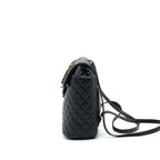 CHANEL QUILTED LAMBSKIN URBAN SPIRIT BACKPACK BLACK GHW
