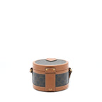 Celine Medium Tambour Bag Triomphe Canvas and Calfskin Tan