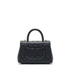 Chanel small coco handle caviar black LGHW (microchip)