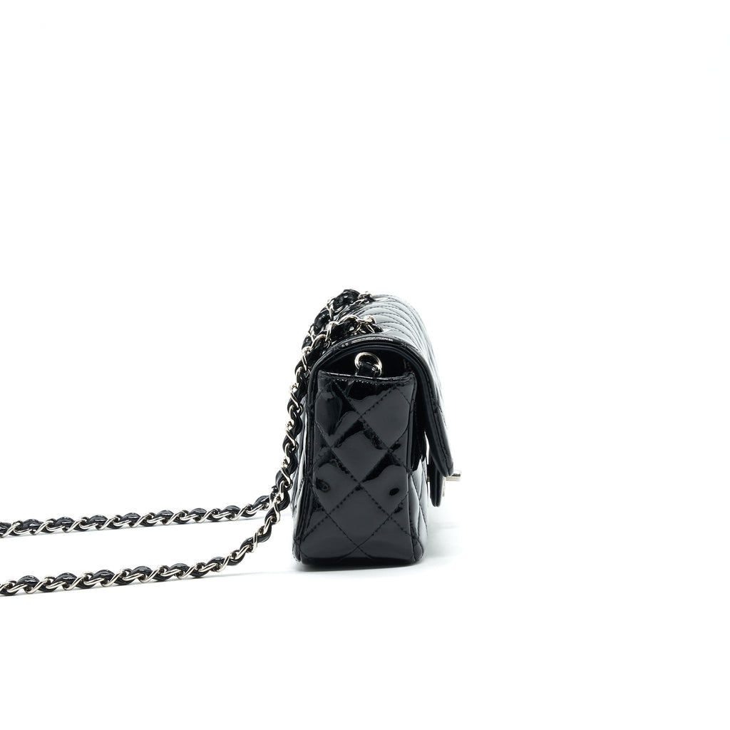 Chanel Mini Rectangular Flap bag Patent Leather Black SHW