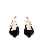 Dior size 36 Slingback pump velvet Navy