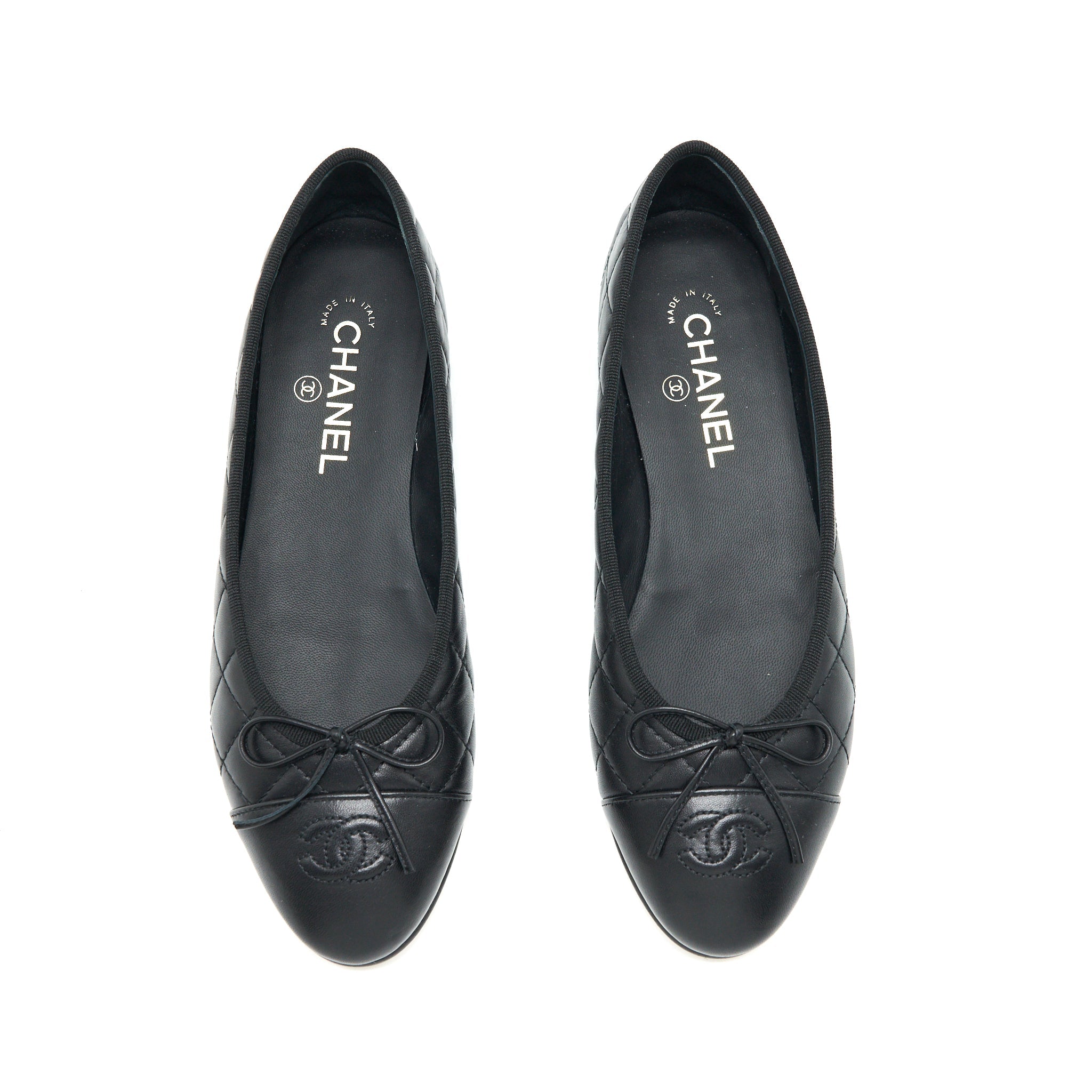 Chanel Size 39 ballerina Flat Shoes Black