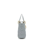 Christian Dior small Lady Dior Lambskin Grey GHW