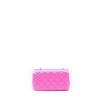 Chanel extra mini Rectangular flap Bag Silk Pink GHW