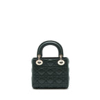 Dior mini Lady Dior lambskin Dark Green SHW