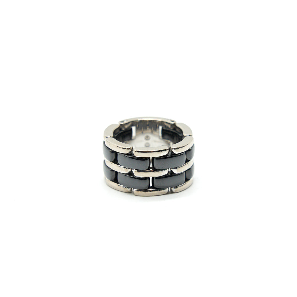 Chanel Ultra Ring Large version 18k white Gold, Black Ceramic size55