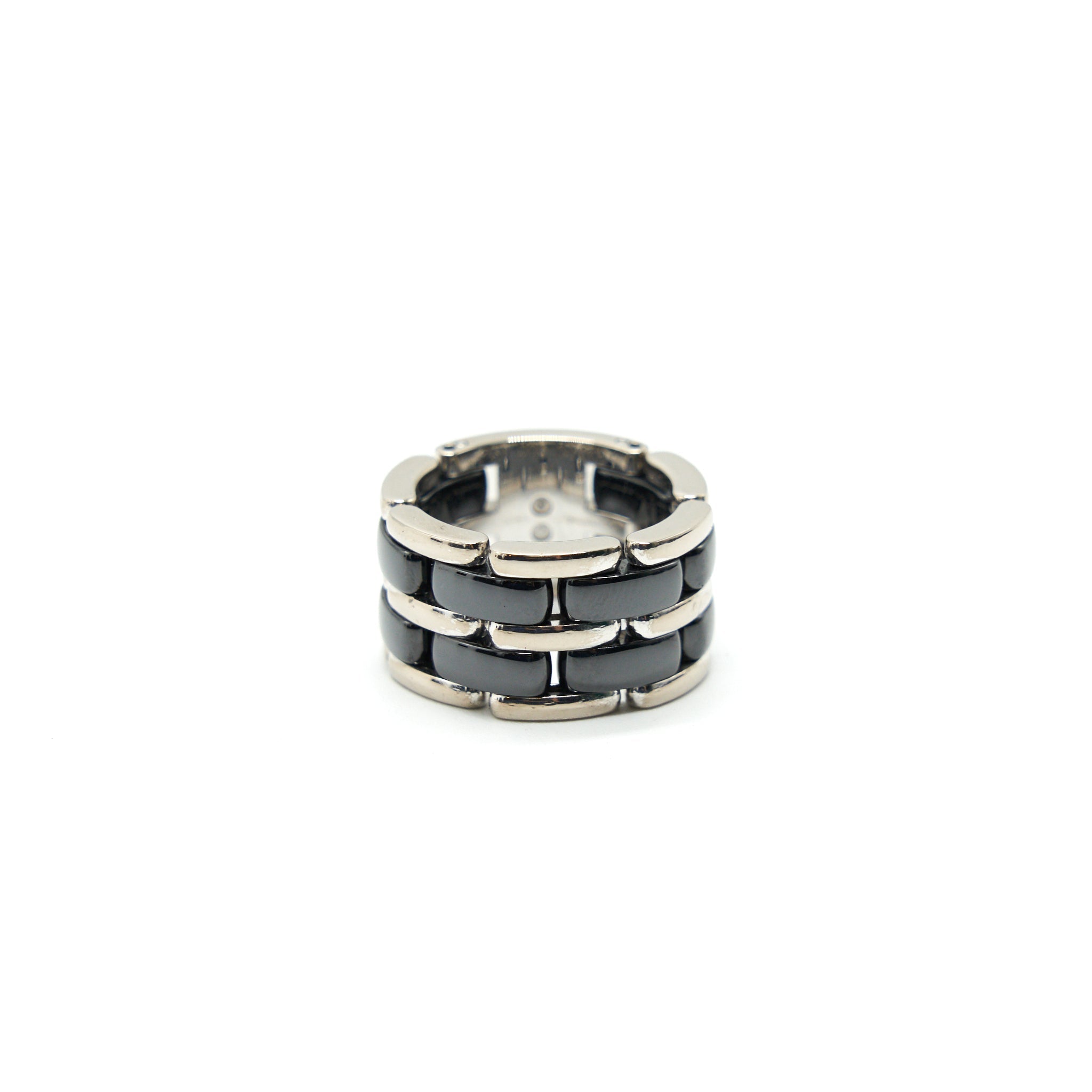 Chanel Ultra Ring Large version 18k white Gold, Black Ceramic size55