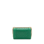 Chanel Small Boy Bag Lambskin Green LGHW