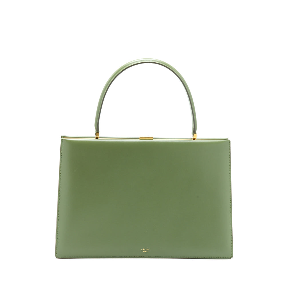 Celine Medium Clasp Bag Calfskin Green