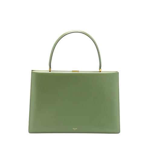 Celine Medium Clasp Bag Calfskin Green