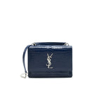 Saint Laurent Sunset Chain Wallet Navy SHW