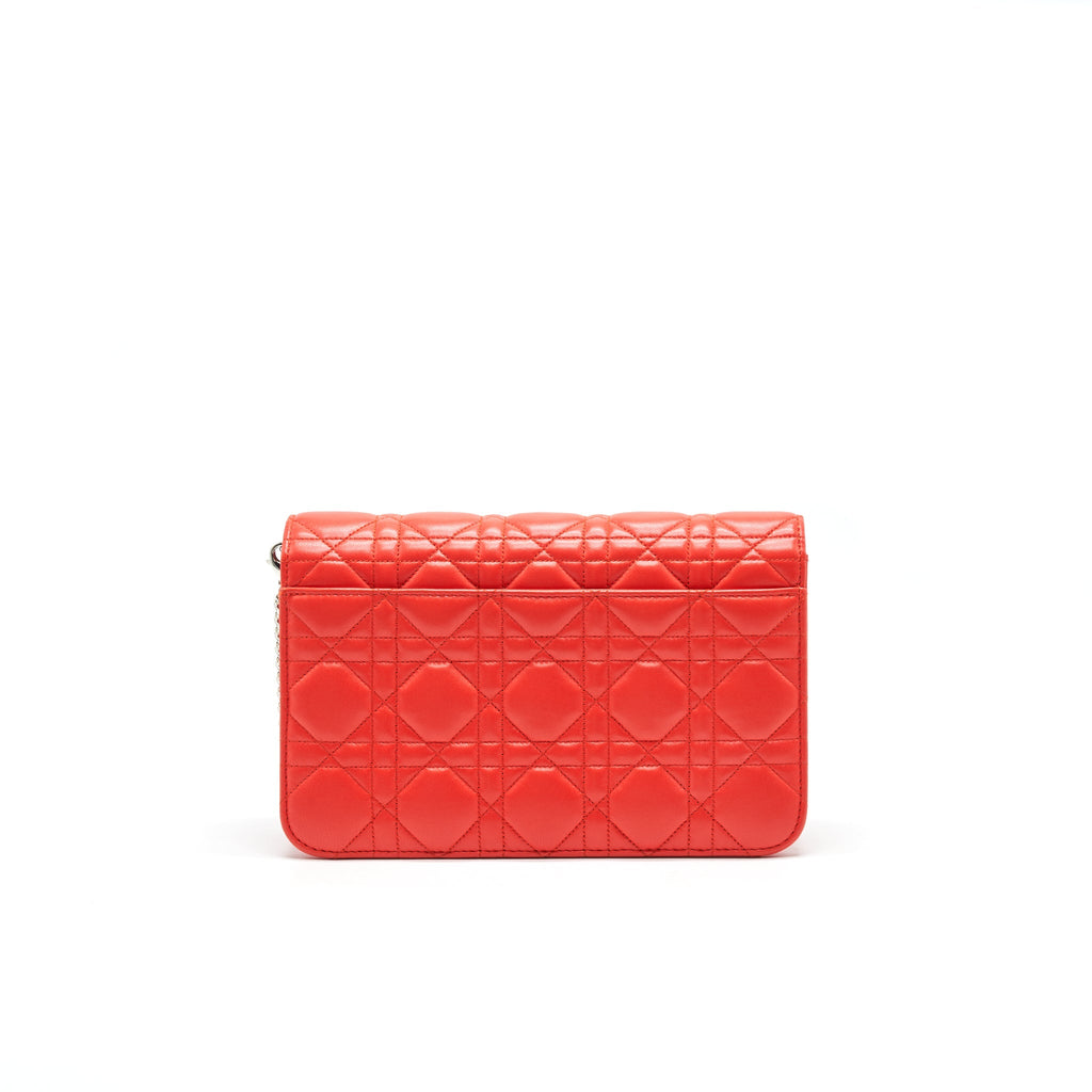 Dior Miss Dior Pouch with Chain Poppy Orange