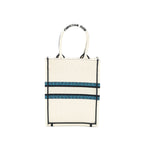 Dior Vertical Book Tote Lucky Star Embroidery White/Multicolour