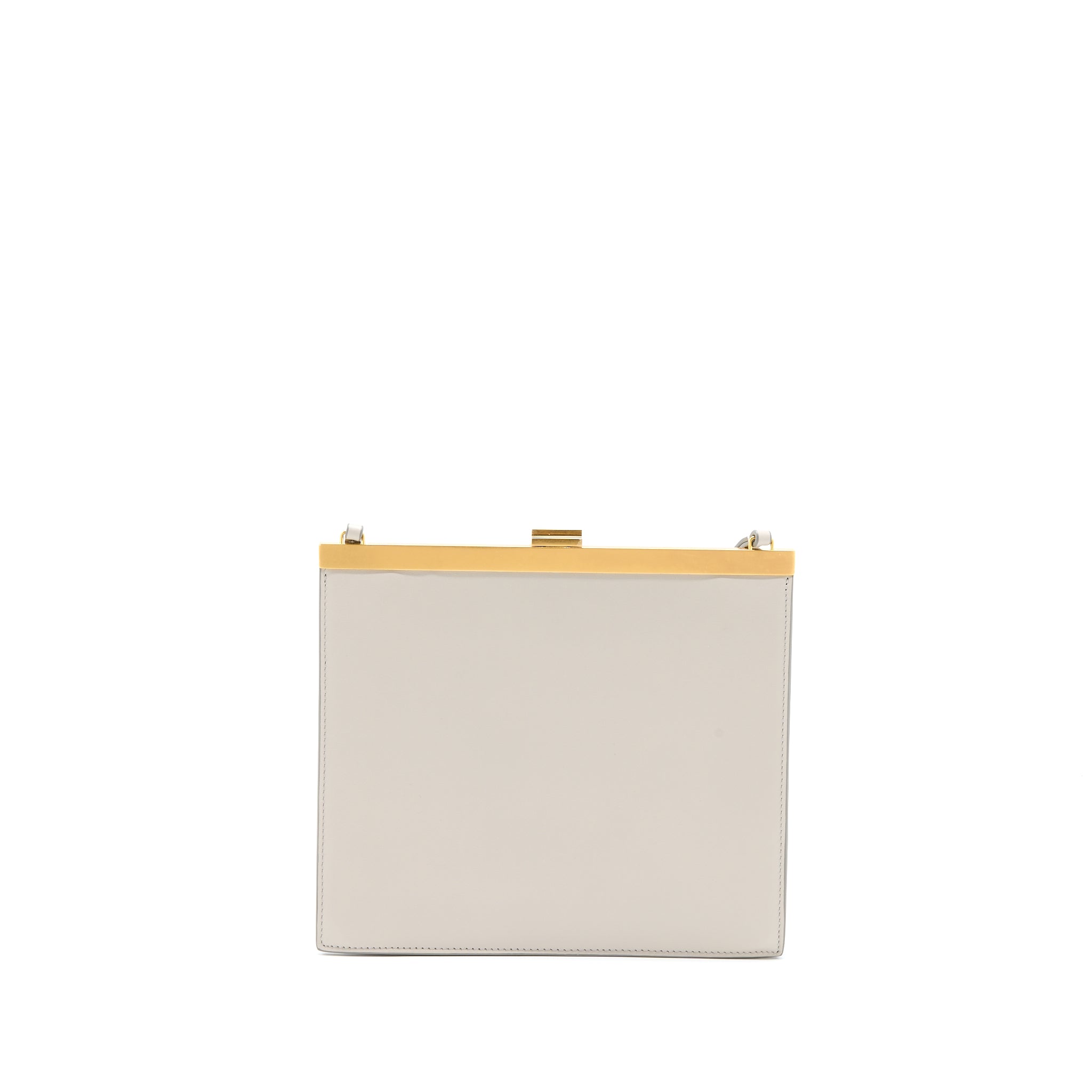 Celine Mini Clasp Shoulder Bag Light Grey Ruthenium