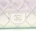Chanel 21K Iridescent Grey Flap Card Holder