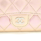 Chanel 21K Iridescent Pink Flap Card Holder